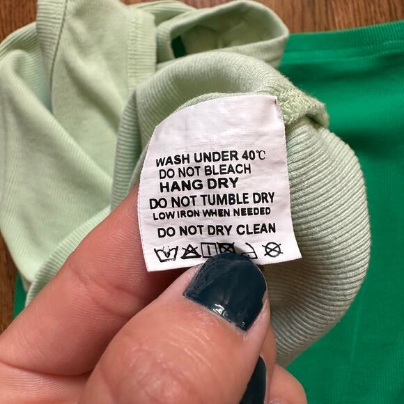 Green Two Piece Crew Neck Ribbed Tank Top Bodycon Slit Midi Skirt Set - Picture 10 of 11